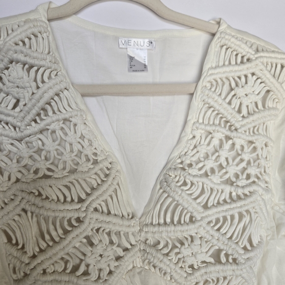VENUS (NWOT)White Embroidered Blouse.Sz 10 - Picture 3 of 10